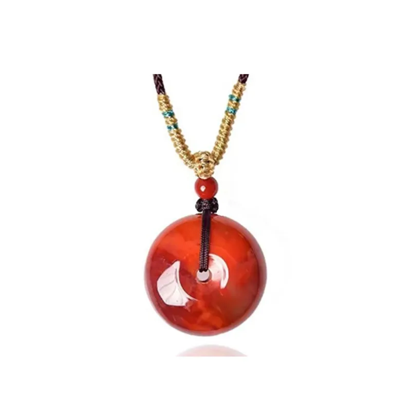 Cuizu Southern Red Agate Jade Necklaces Unisex-0