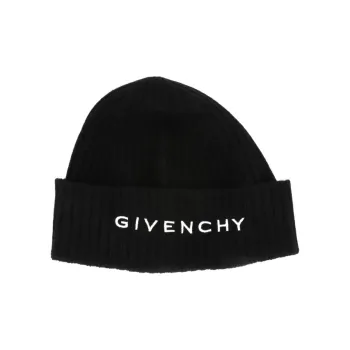 Givenchy Ribbed Embroidered Logo Beanie