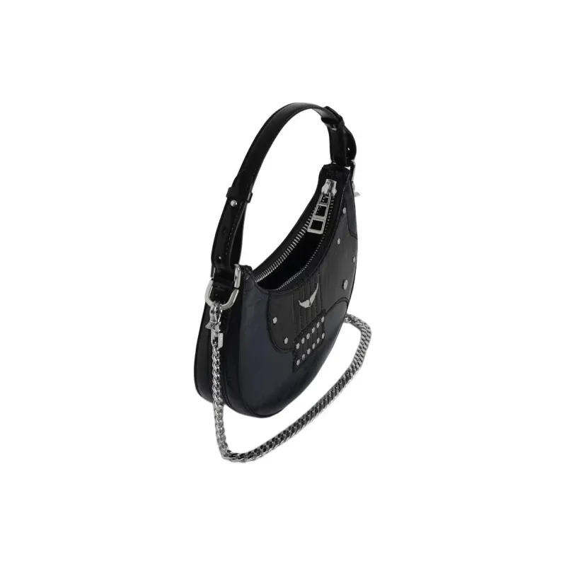 Zadig & Voltaire Cow Leather Shoulder Bag Mini Women's Black-1