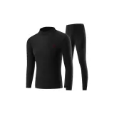Mock Neck Set (Black) Thickened and Fleece-Lined/Windproof Mock Neck