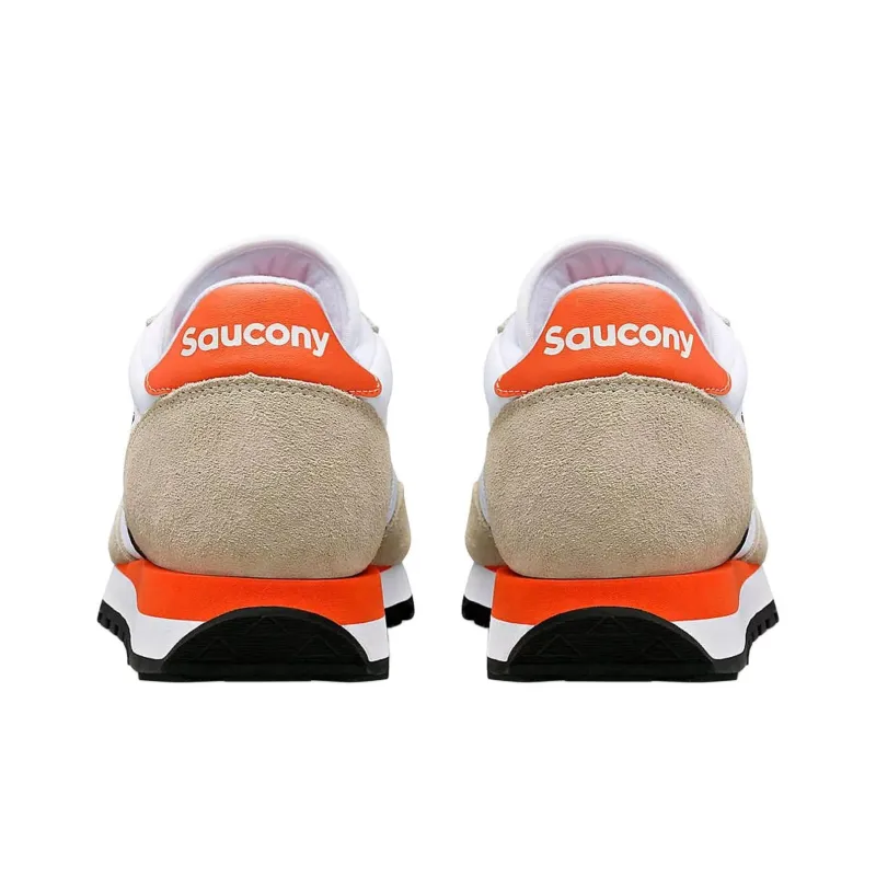 Saucony Jazz Original Anti Slip Wear Resistant Low Top Running Shoes Women's White Orange Black-4