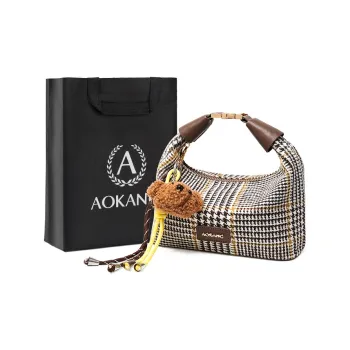 AOKANG Fabric Handbag, Dumpling Bag, Crossbody Bag Small Size Women's Ebony/Tale Green