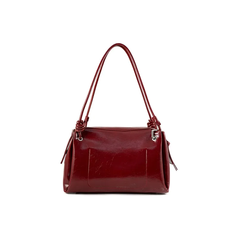 Vigno Synthetic Leather Shoulder Bag Regular Women's Coffee/Coconut Shell Brown/Black/Red-12