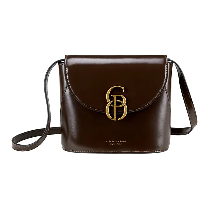 PIERRE CARDIN Cow Leather Crossbody Bag, Shoulder Bag Regular Women's Bitter Coffee-1