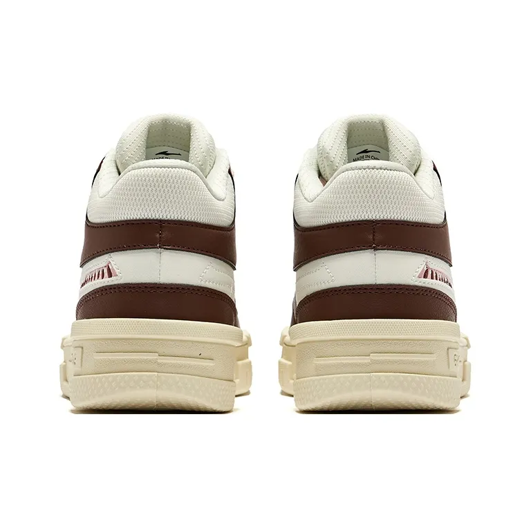 Erke Be Brave 2.0 High-Top Skateboard Shoes Women's Microcrystal White Mocha Brown-3