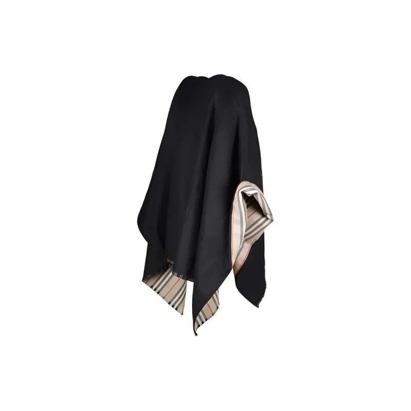 Burberry Wool Shawls Women's Black-1