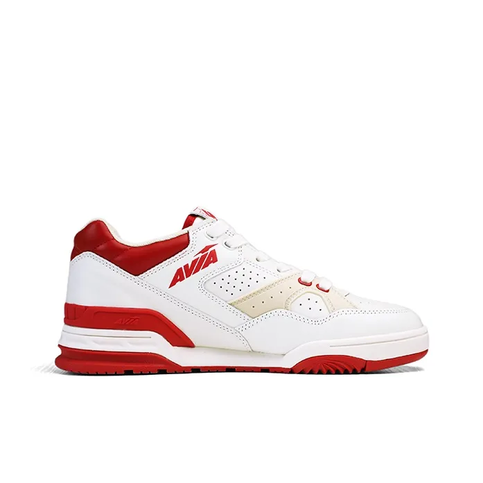 AVIA 855L Series Cushioning Low Top Vintage Basketball Shoes Women's White Red-1
