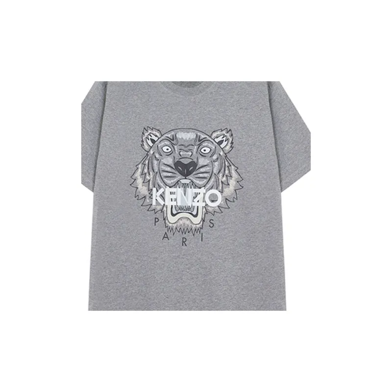 KENZO Classic Tiger Head T Shirts Men Gray-4