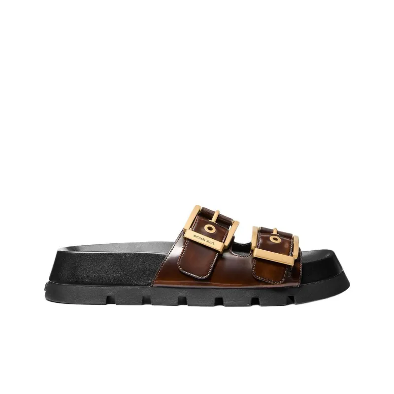 MICHAEL KORS Colby Slide Slippers Women's Brown-1