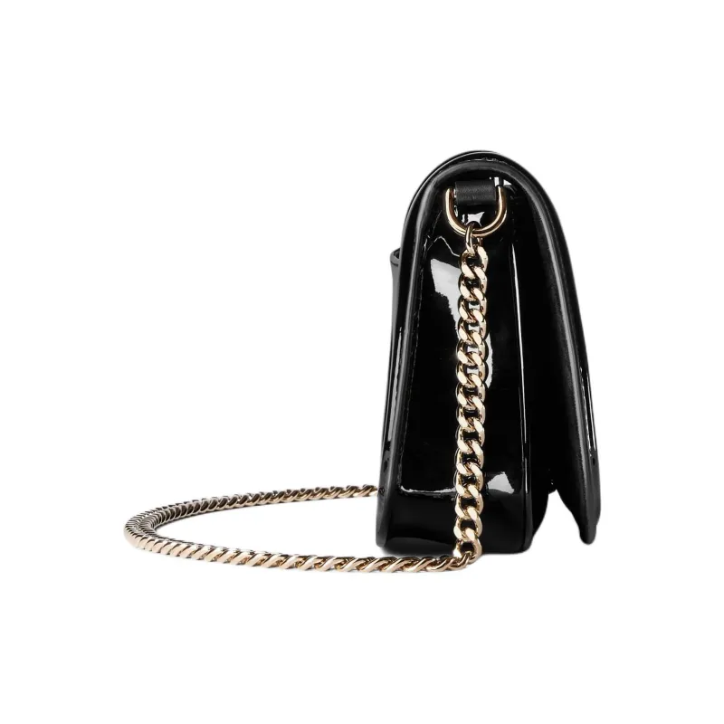 GUCCI Blondie Patent Leather Crossbody Bag, Shoulder Bag Trumpets Women's Black-2