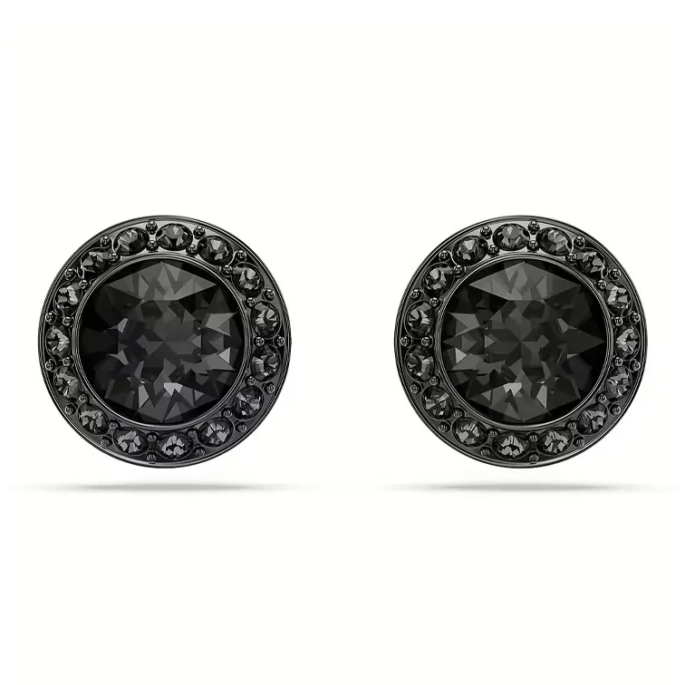 Swarovski Ruthenium, Crystal Stud Earrings Women's Black-0
