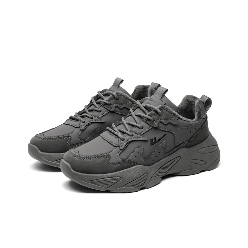 Warrior Height Increasing Warmth Low Top Chunky Sneakers Men's Charcoal Black-3