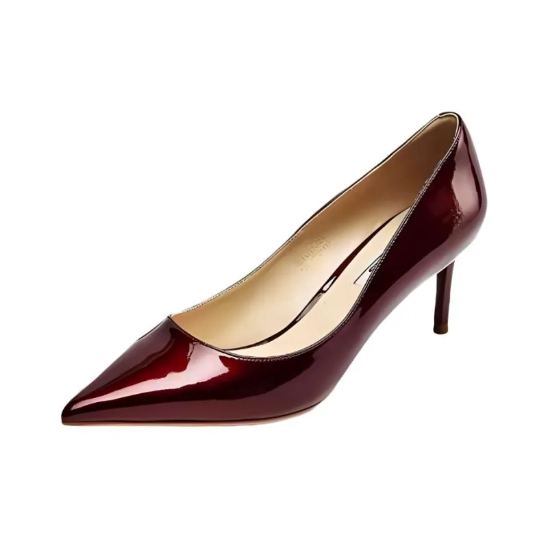 73Hours Brittany Slim Heel High Heels 6.5cm Women's Burgundy-0
