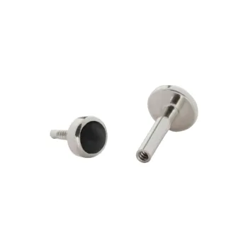 Monica Vinader 14kt White Gold Mini Gem Onyx Earring