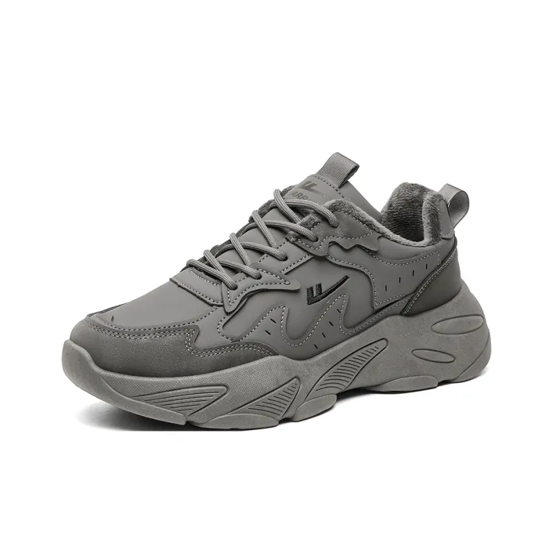 Warrior Height Increasing Warmth Low Top Chunky Sneakers Men's Charcoal Black-2