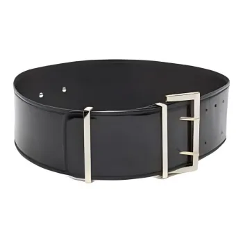 GIANFRANCO FERRE Patent Leather Leather Belts Women's Black Width 7.5CM