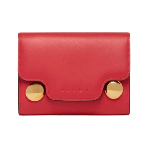 MARNI Leather Wallet Women's Red