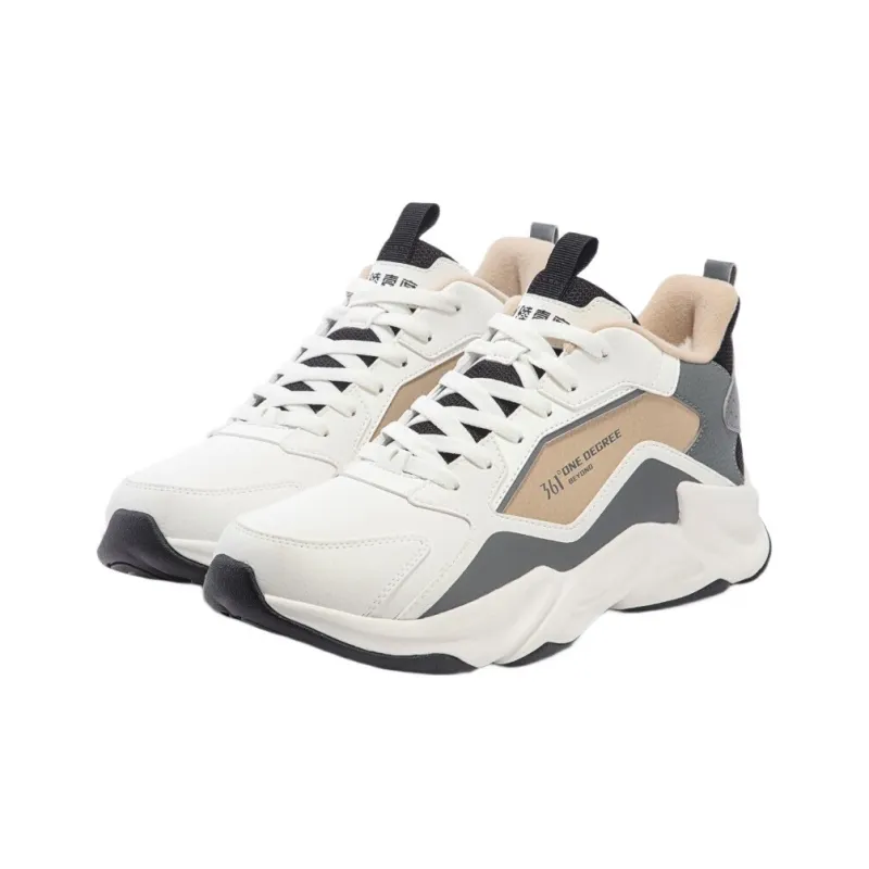 361° Cushioning Warm Height Increasing Low-Top Casual Shoes Men's White Gray-2