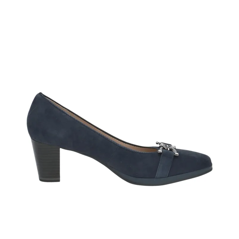 CAPRICE Diddy Chunky Heel High Heels 6cm Women's Marine Blue-1