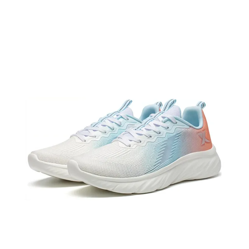 XTEP Cushioned Anti Slip Wear Resistant Breathable Lightweight Low Top Running Shoes Men's Pink Blue Orange Mesh-2
