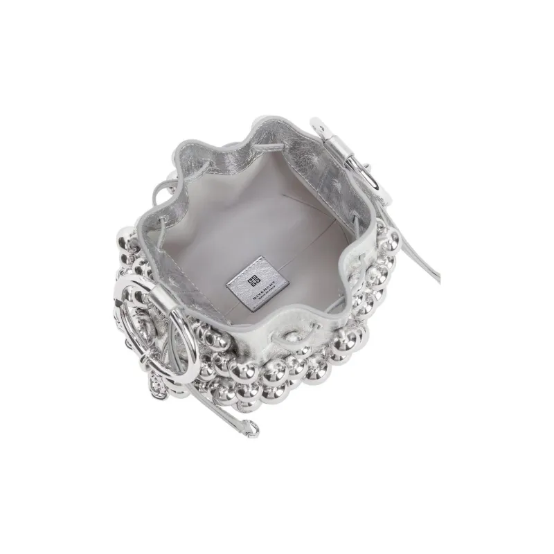 Givenchy Lambskin Handbag, Shoulder Bag Mini Women's Light Silver-3