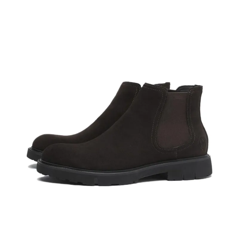 ELLE HOMME Short Chelsea Boots Men's Dark Brown Europe Version-1