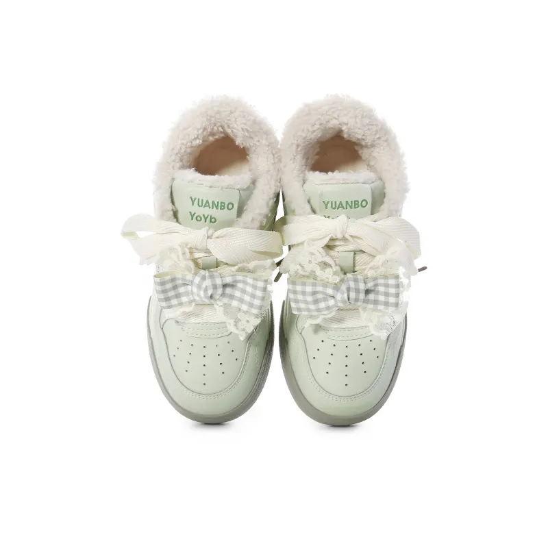 Lovely You Wear-resistant And Lightweight Low-Top Skateboard Shoes Women's Mint Green-3