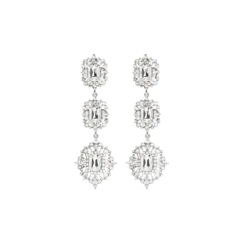 Self-portrait Cubic Embellished Dangle Earrings-0