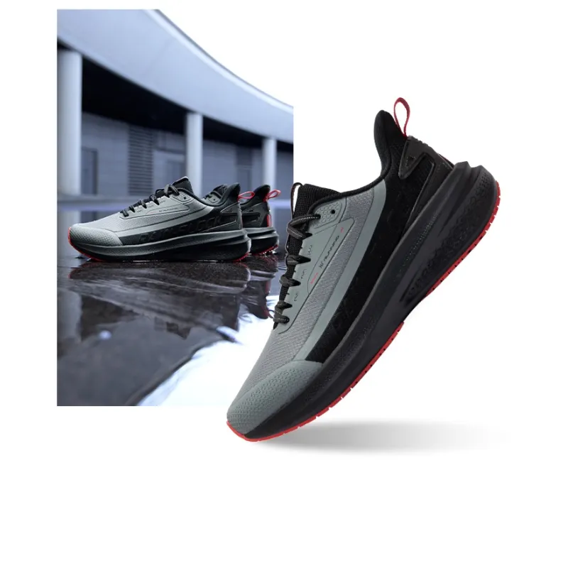 361° Rainy Day 7.0 Cushioning Anti Slip And Wear Resistant Low Top Casual Running Shoes Men's Gray Black-1