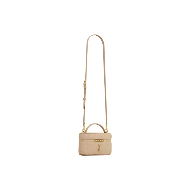 SAINT LAURENT GABY Lambskin Makeup Bag, Shoulder Bag, Crossbody Bag, Handbag Women's Toffee-2
