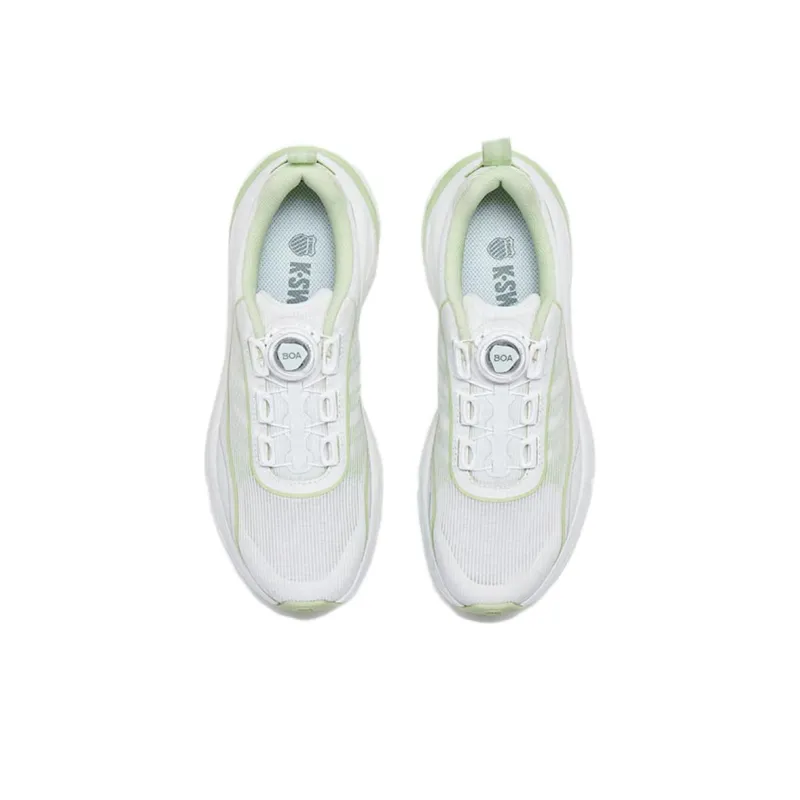 KSWISS Anti Slip Wear Resistant Low Top Running Shoes Unisex White Green-2