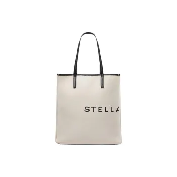 Stella McCartney Cotton Tote Bag Shopping Bag Shoulder Bags Large Size Women's Light Brown