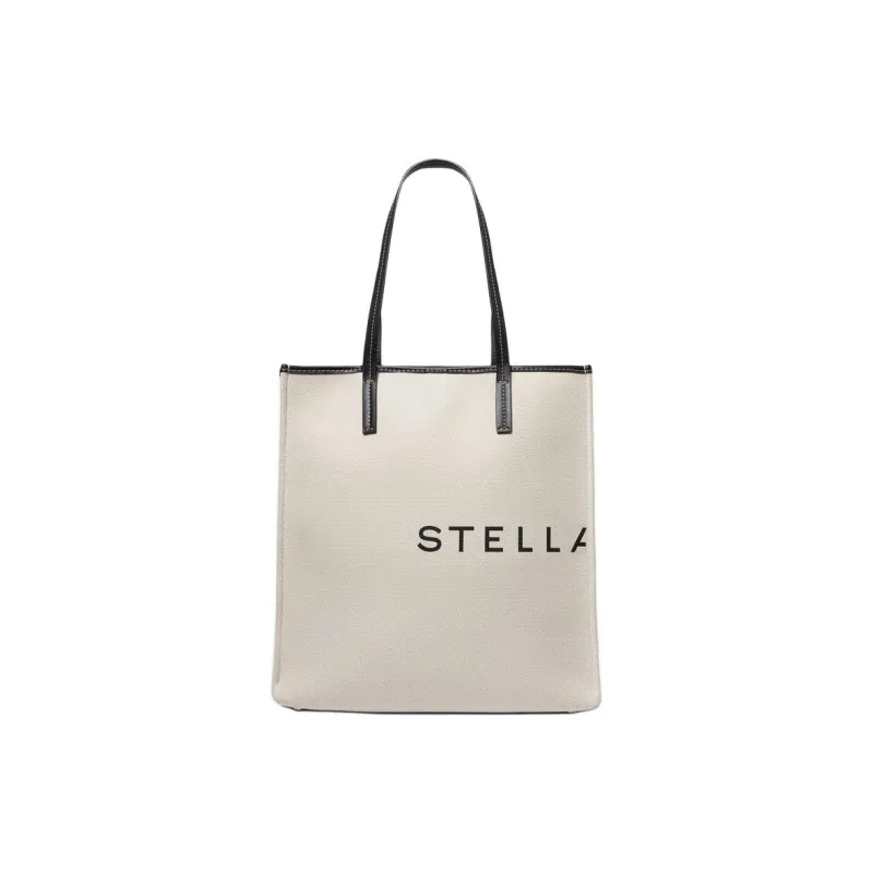 Stella McCartney Cotton Tote Bag Shopping Bag Shoulder Bags Large Size Women's Light Brown-0