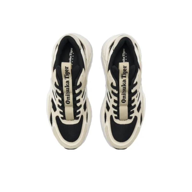 Onitsuka Tiger SP Series Anti Slip Wear Resistant Low Top Chunky Sneakers Unisex Black White-3