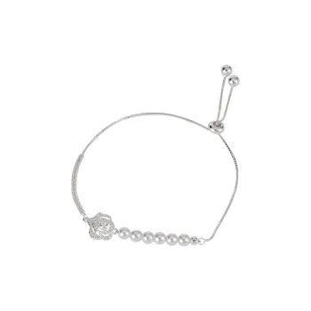 2323 S925 Silver, Faux Pearl Bracelets Women's
