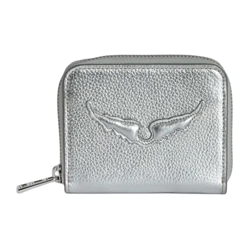 Zadig & Voltaire Calfskin Wallet Women's Silver