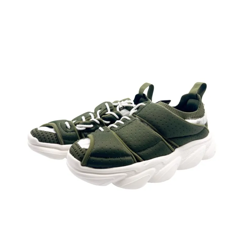 QIANJIN Trendy Style Slip Resistant Coverage Lightweight Low Top Casual Shoes Men's Army Green-4
