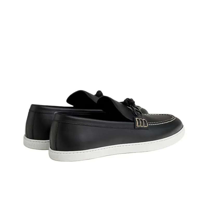 HERMES Chaine D'Ancre Ignacio Loafers Men's Black-3