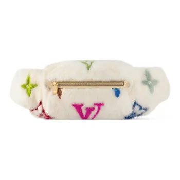 LOUIS VUITTON Takashi Murakami Village Co-Financing Bumbag Plush Fanny Pack Women's White