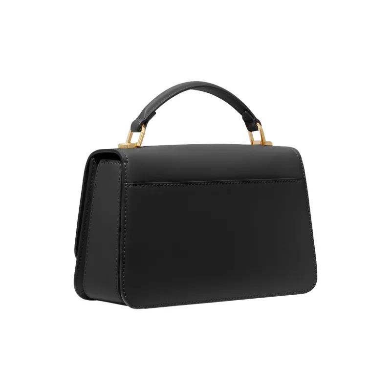 MICHAEL KORS Delancey Split Cow Leather Shoulder Bag, Crossbody Bag, Handbag Medium Size Women's Black-1