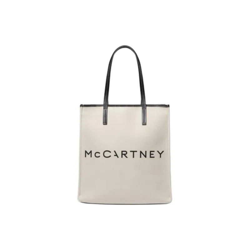 Stella McCartney Cotton Tote Bag Shopping Bag Shoulder Bags Large Size Women's Light Brown-2