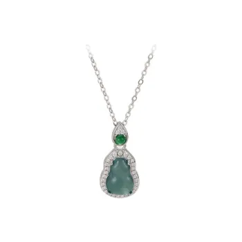 Royal Dragon Mirror Jade Necklaces Women's