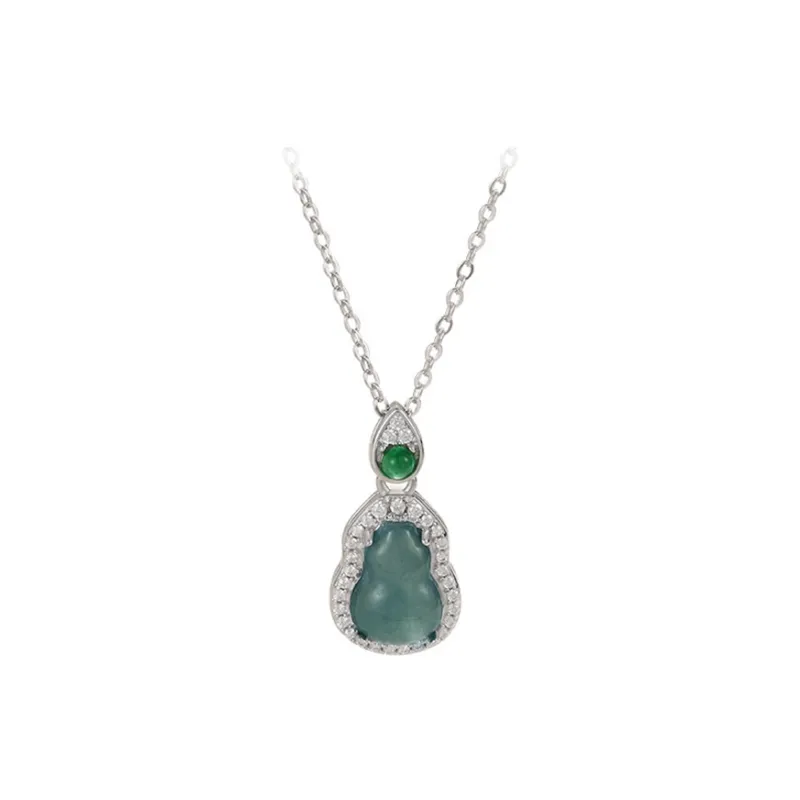 Royal Dragon Mirror Jade Necklaces Women's-0