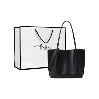 MILLIE'S Cow Leather With Synthetic Leather Combo Bag, Underarm Bag, Shoulder Bag Regular Women's Black