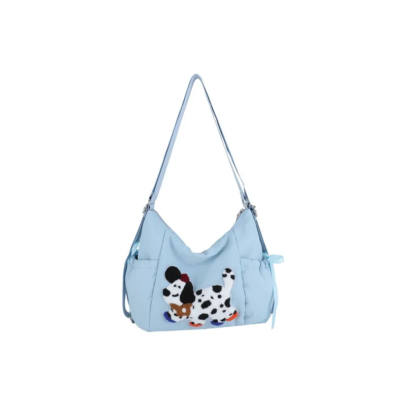 GOBLIN SHARKS 1759 Nylon Shoulder Bag Medium Size Unisex White/Pink/Red/Blue/Black-15