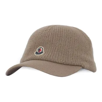 Moncler Wool Baseball Caps Unisex Beige