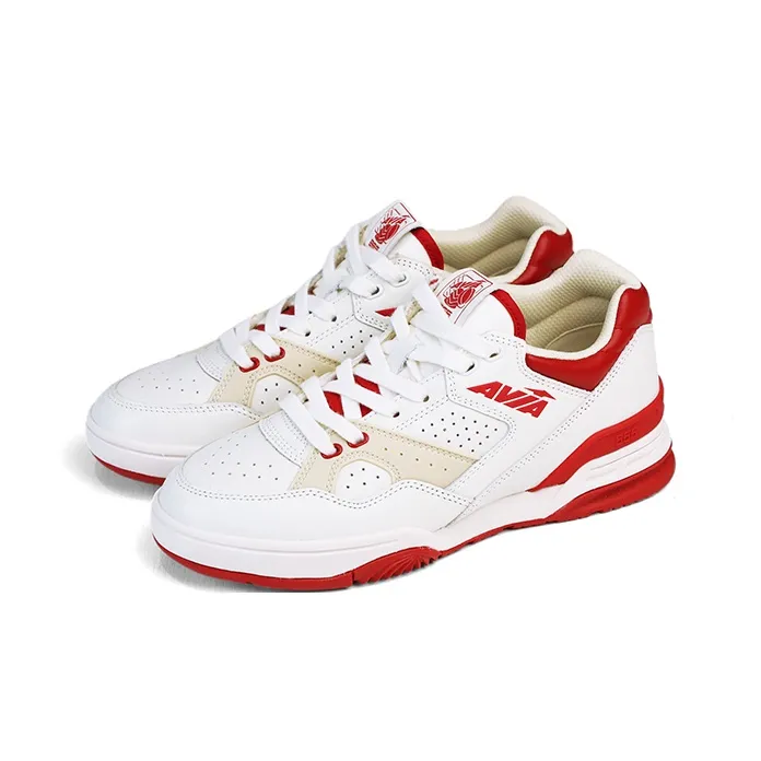 AVIA 855L Series Cushioning Low Top Vintage Basketball Shoes Women's White Red-2