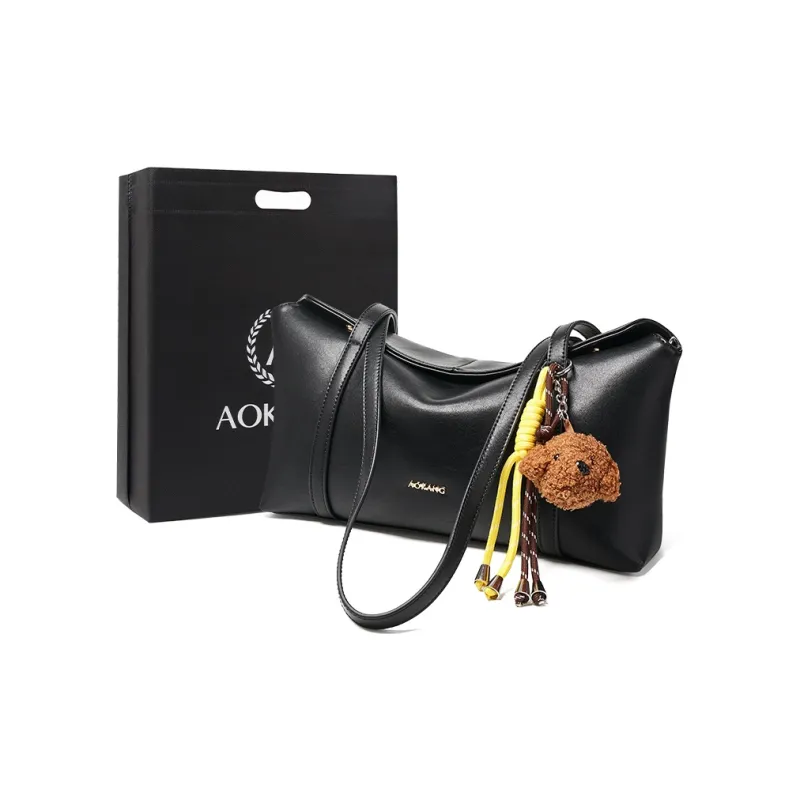 AOKANG Cow Leather Tote Bag Crossbody Bag Shoulder Bag Large Size Women's Gold Brown/Vintage Black/Cocoa Coffee-4