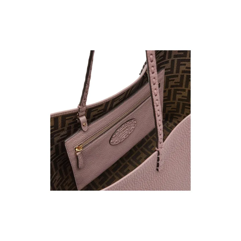 FENDI Calfskin Tote Bag Shopping Bag Handbag Shoulder Bag Medium Size Women's Pink-4