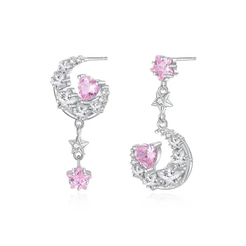 MINTLEAF S925 Silver Earrings Women's Silver White Date Outfit Set With Gift Box Included